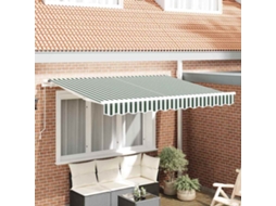 Vidaxl Tecido De Substituição Para Toldo Verde E Branco 330 X 245 Cm