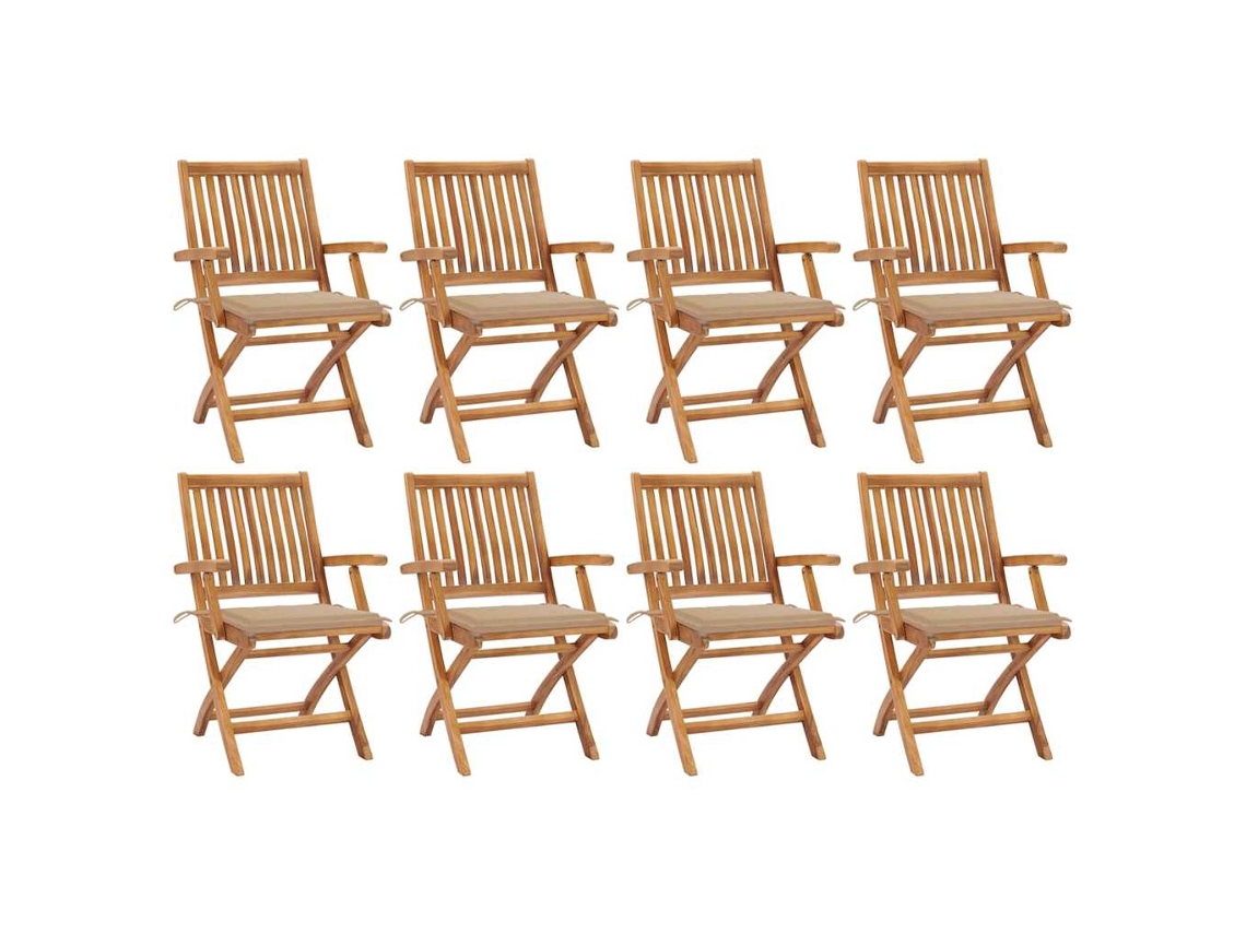 Folding Chair, Folding Chairs Vidaxl Bege Madeira (n/a)