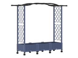 Conjunto 1 Canteiro De Jardim Elevado Vidaxl Cinzento Polipropileno (169 X 40 X 129 Cm)