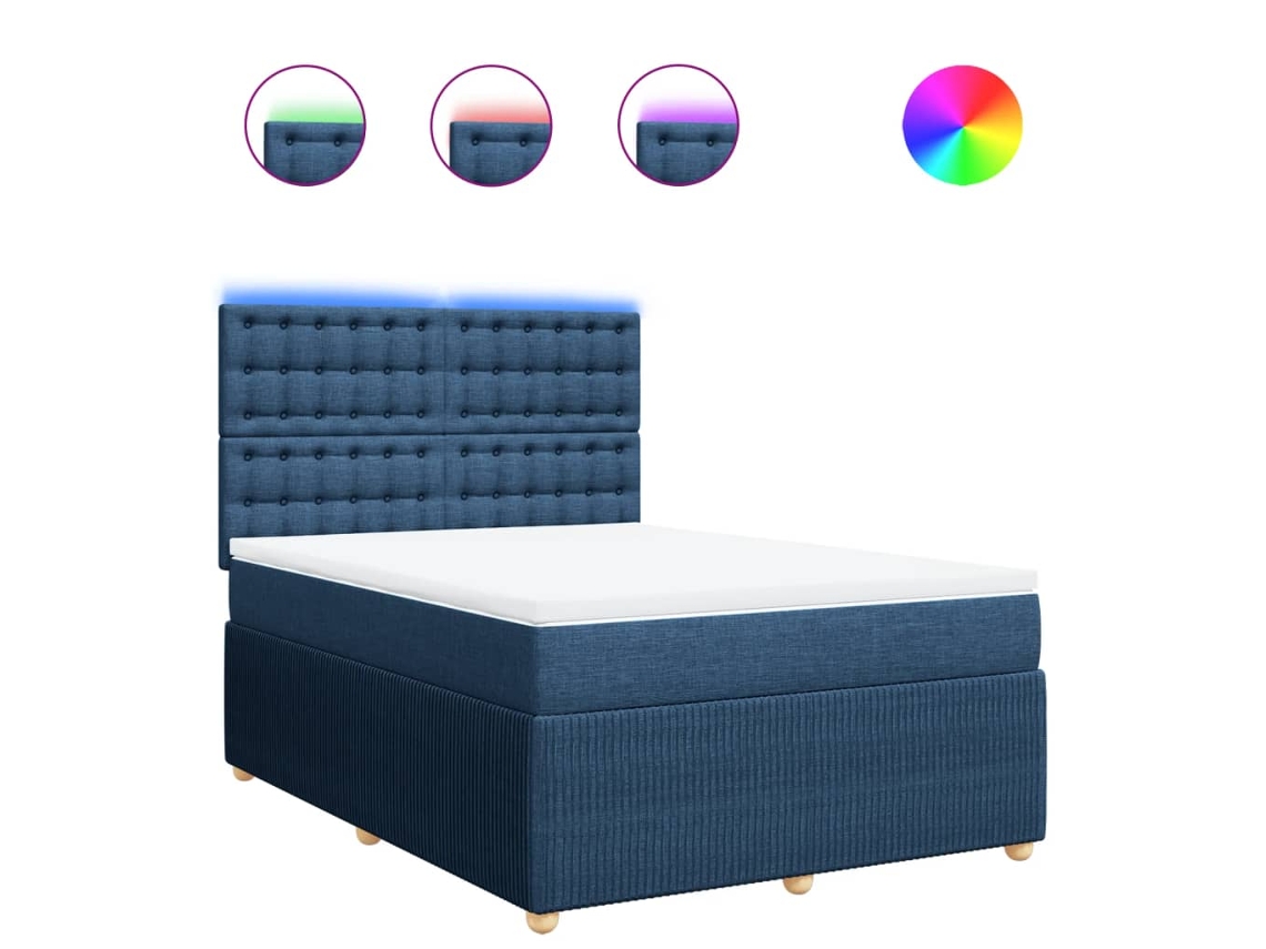 Box Spring Bed, Box Spring Beds Vidaxl Azul Tecido (160 X 200 Cm)