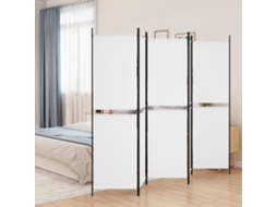 Vidaxl Biombo Com 5 Painéis 250x200 Cm Tecido Branco
