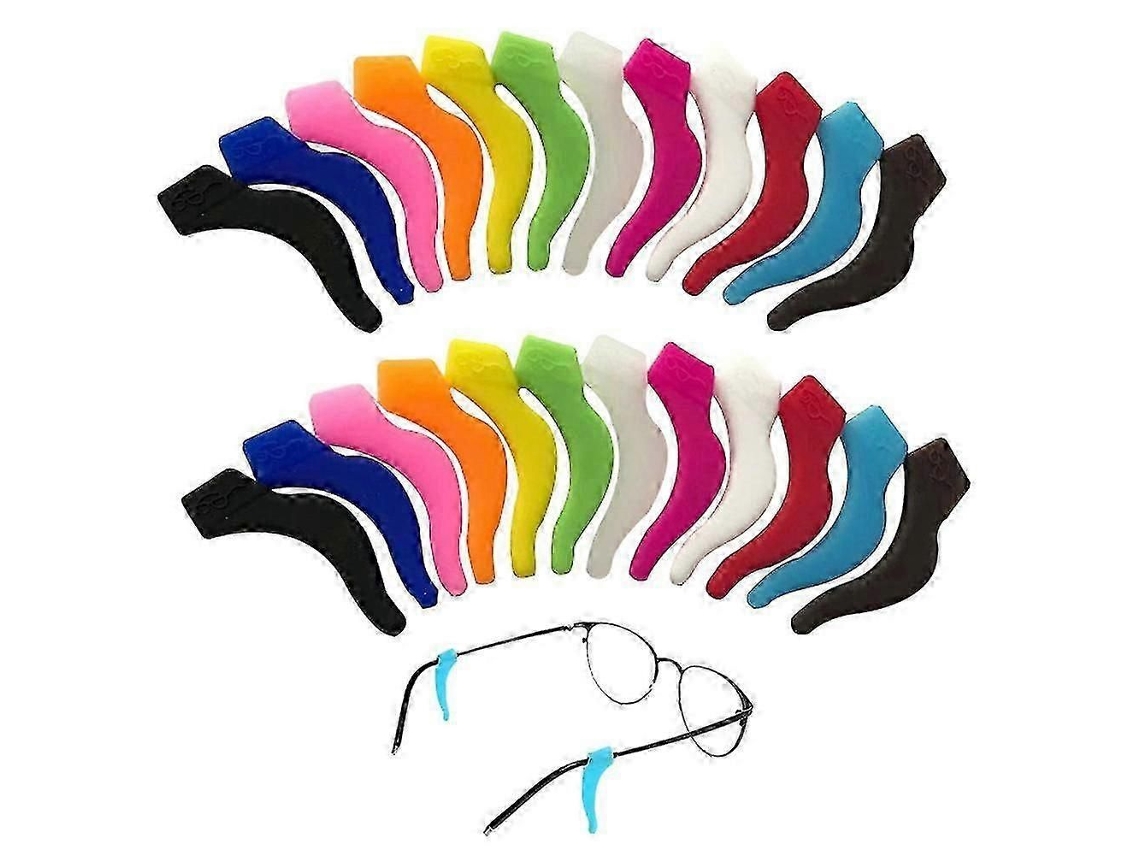 12 Pares de Retentores Óculos Silicone Confortáveis, Suporte Alça para Óculos, Ganchos Antiderrapantes Esp Ortivos Crianças e Adultos Sz GOKOCO