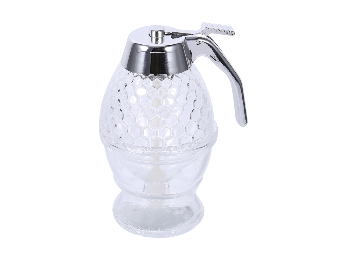 Laxiscreed Dispensador De Mel Em Acrílico 200 Ml Com Estrutura Transparente E Alça Funcional