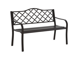Banco de jardim de 3 lugares CHEZMOI em metal com ferro fundido e revestimento epóxi (128x60x89cm)