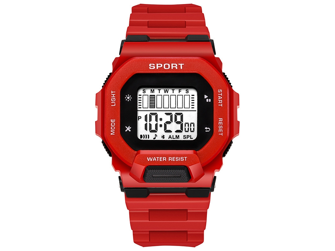 Relógio Esportivo Masculino (vermelho), Relógio Digital Multifuncional Led À Prova D'água