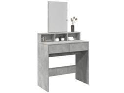 Vidaxl Toucador Com Espelho 80x41x144,5 Cm Cinzento Cimento