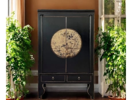 Cómoda Gabinete Chinês Compacto Baixo Asiático Oriental Shabby Vintage Vintageasia Madeira Bege (175x105x55)