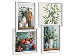 Composição De Quadros Cozinhas Cítricas Provençais Espelharte (4 Peças)