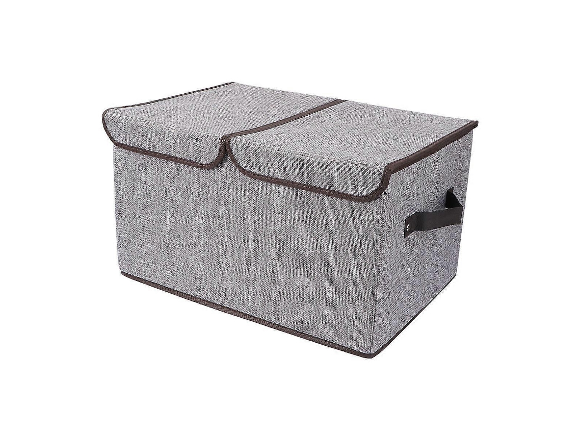 Cesto De Armazenamento Dobrável Com Tampa E Alças Para Famílias, 44 X 30 X 25 Cm, Economiza Espaço, 1 Conjunto Olysi Shop