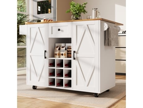 Ilha De Cozinha Moderna,armário De Cozinha,buffet Multifuncional Com Madeira E Espaço Para Armazenamento,carrinho De Snacks Mega Echo Trade Shop