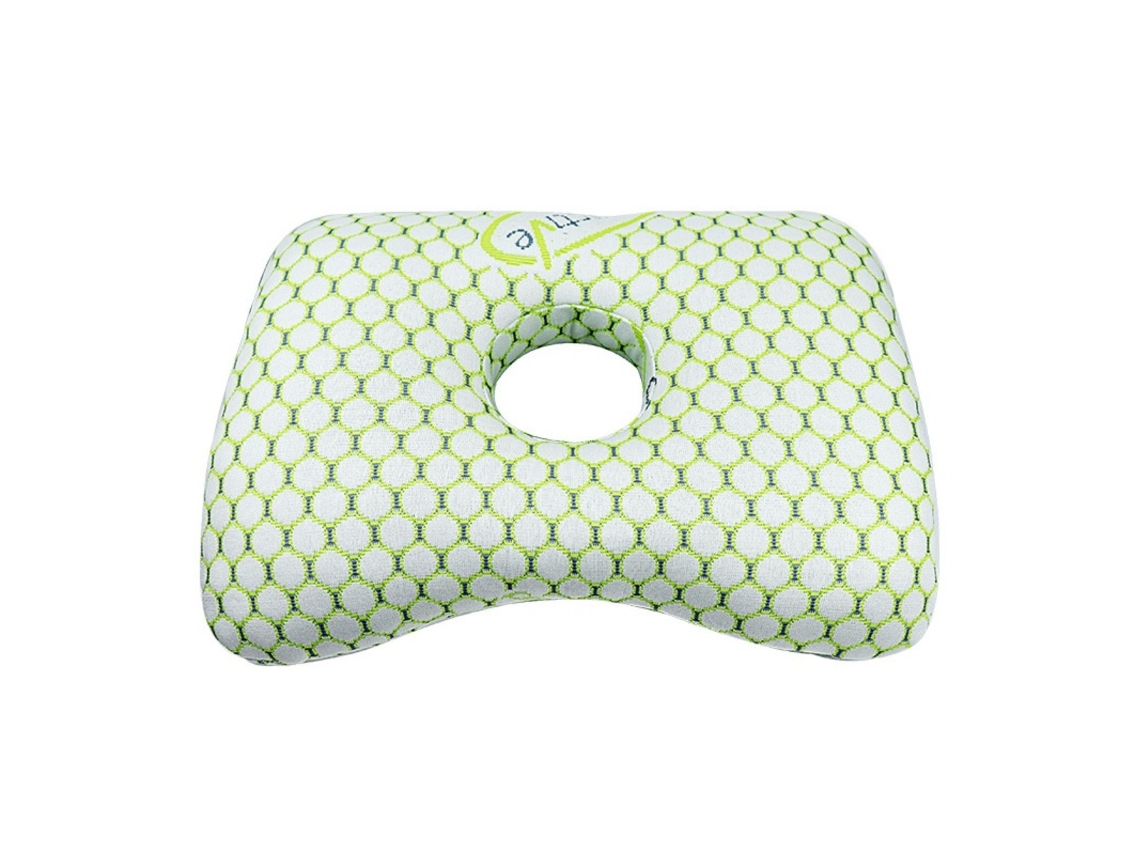 Almofada para Orelha com Orifício Rosa Verde, Almofada Simples para Orelhas Furadas e Alívio de Pressão, Ideal para Quem Dorme de Lado AQUAFORGE