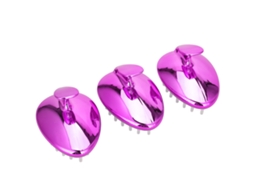 3pcs Escova De Shampoo Com Massagem Para Cabelo E Couro Cabeludo Anti-derrame Uso Molhado E Seco Roxo