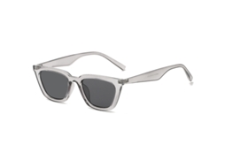 Óculos De Sol Femininos Retrô Estilo Olho De Gato (cinza), Lentes Pretas Em Tela Plástica, Proteção Uv400