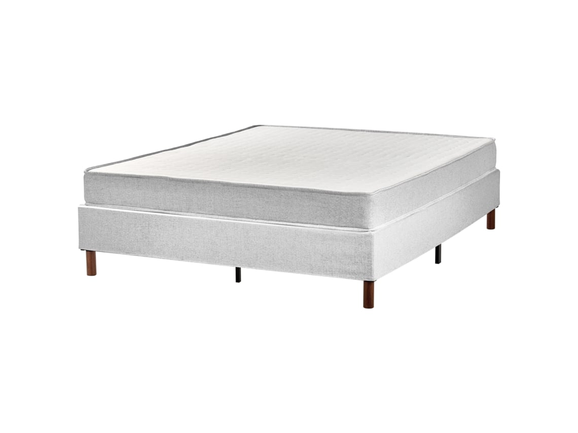 Cama Continental Beliani Countess De Tela Gris 160x200x53