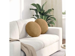 Vidaxl Almofadas De Assento 2 Pcs Castanho Ø 40 X 13 Cm Veludo