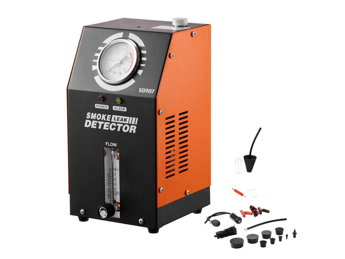 Detector de Vazamento Fumaça para Automóveis, Verificador Combustível a Vácuo Evap com Bomba Ar Incorporada, Manômetro e Medidor Vazão, Diagnóstico
