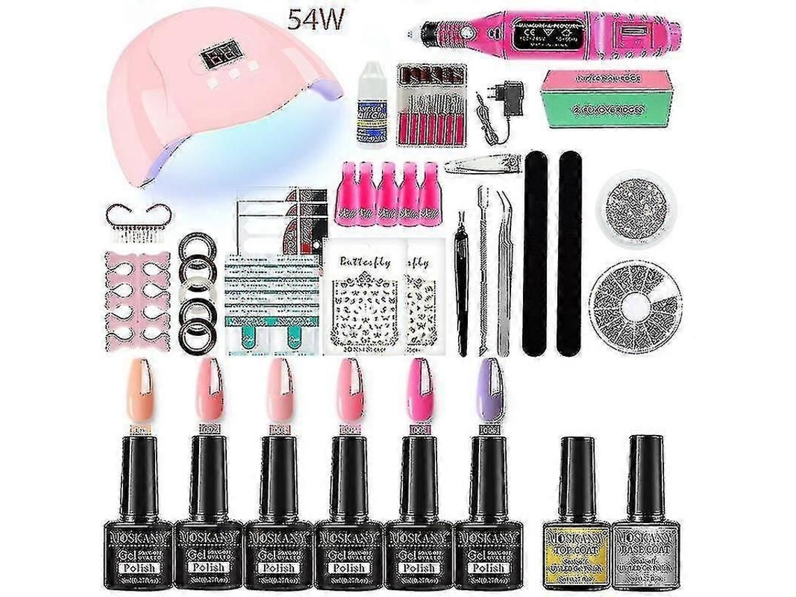 Kit de Unhas Gel Profissional Conjunto com 120w/54w Lâmpada Unha Uv e Broca Compatível Todo o G El Secagem Esmalte M GOKOCO