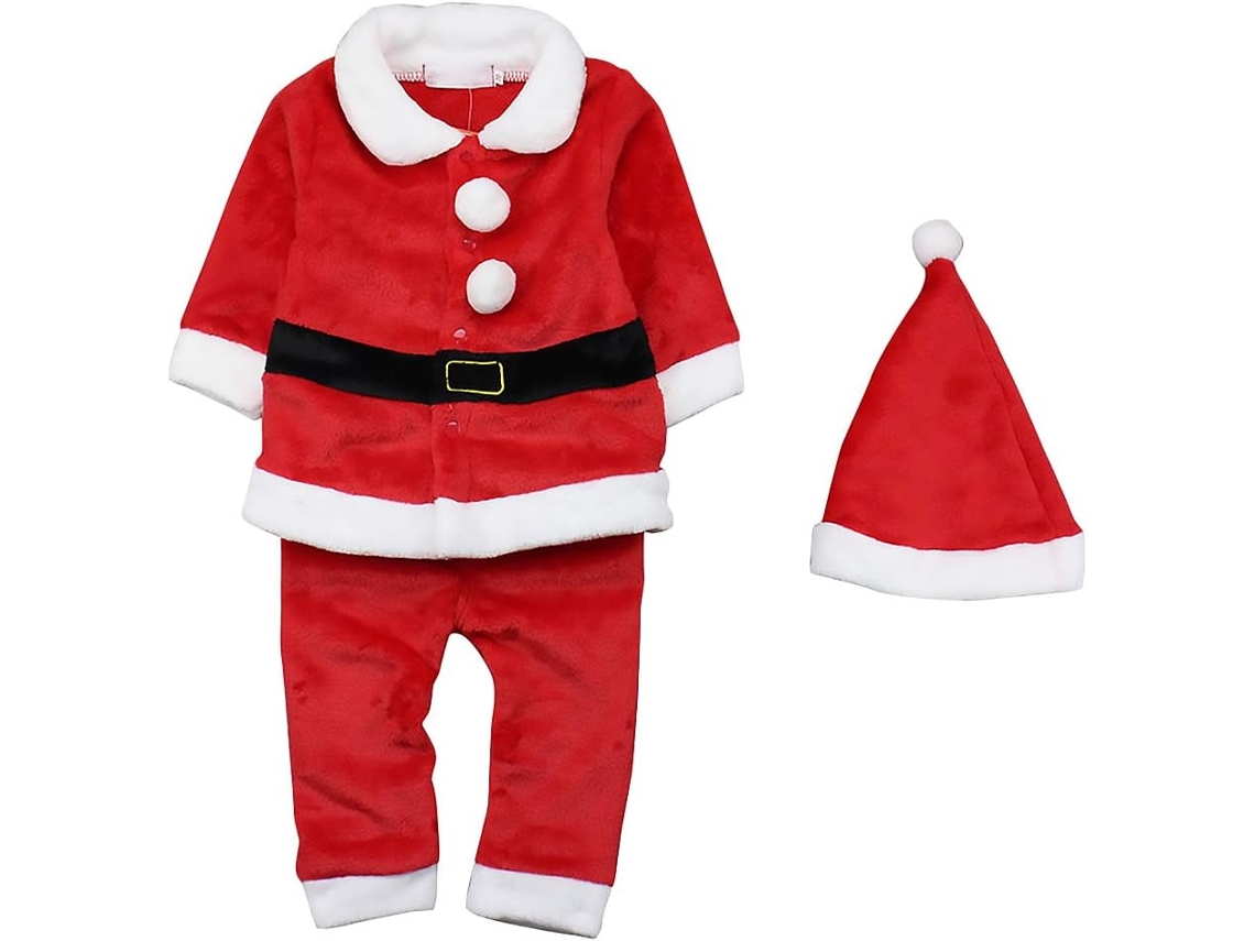 Fantasia De Papai Noel Para Meninos E Meninas, Roupa De Festa Com Chapéu, Vestuário