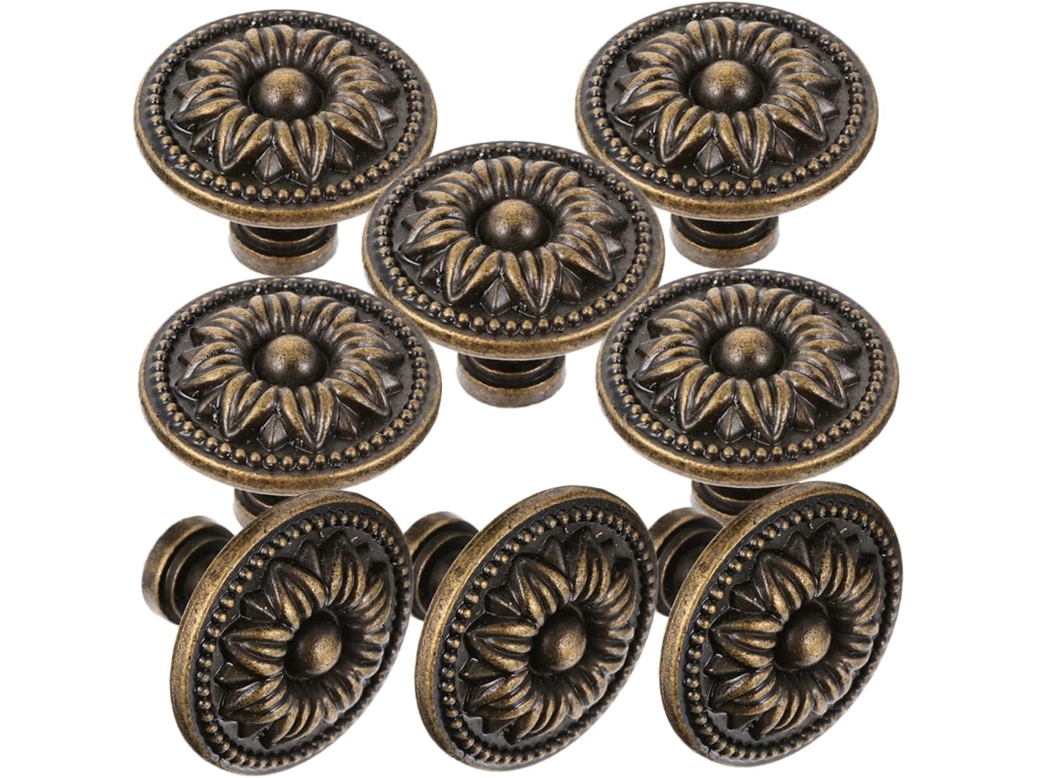 Conjunto De 8 Puxadores Redondos Vintage Housoutil Para Portas Armários, Cômodas E Gavetas