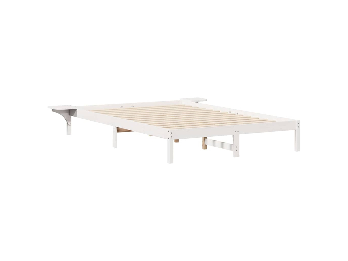 Cama com Mesas Laterais Branco 140 X 220 Cm VIDAXL