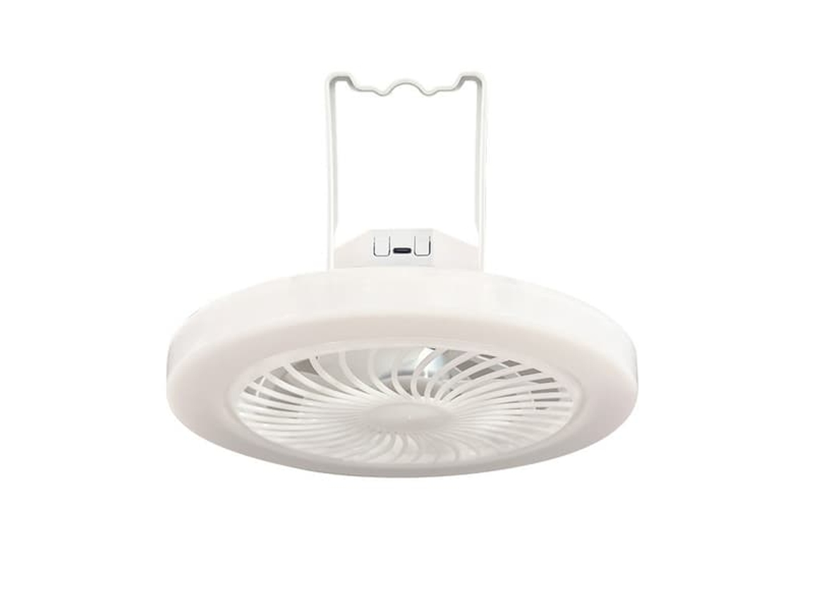 Ventilador Portátil Recarregável 2 Em 1 Para Camping Com 3 Velocidades, Para Usar Em Barracas, Varandas, Pérgolas E Na Praia