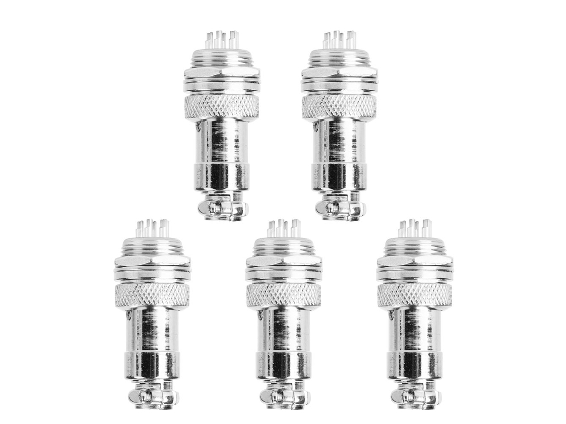 5 Pcs/set Conector De Plugue De Aviação Gx16 Metal 5 Pinos Macho/fêmea Painel