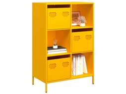 Vidaxl Móvel Alto 68x39x103,5 Cm Aço Amarelo Mostarda