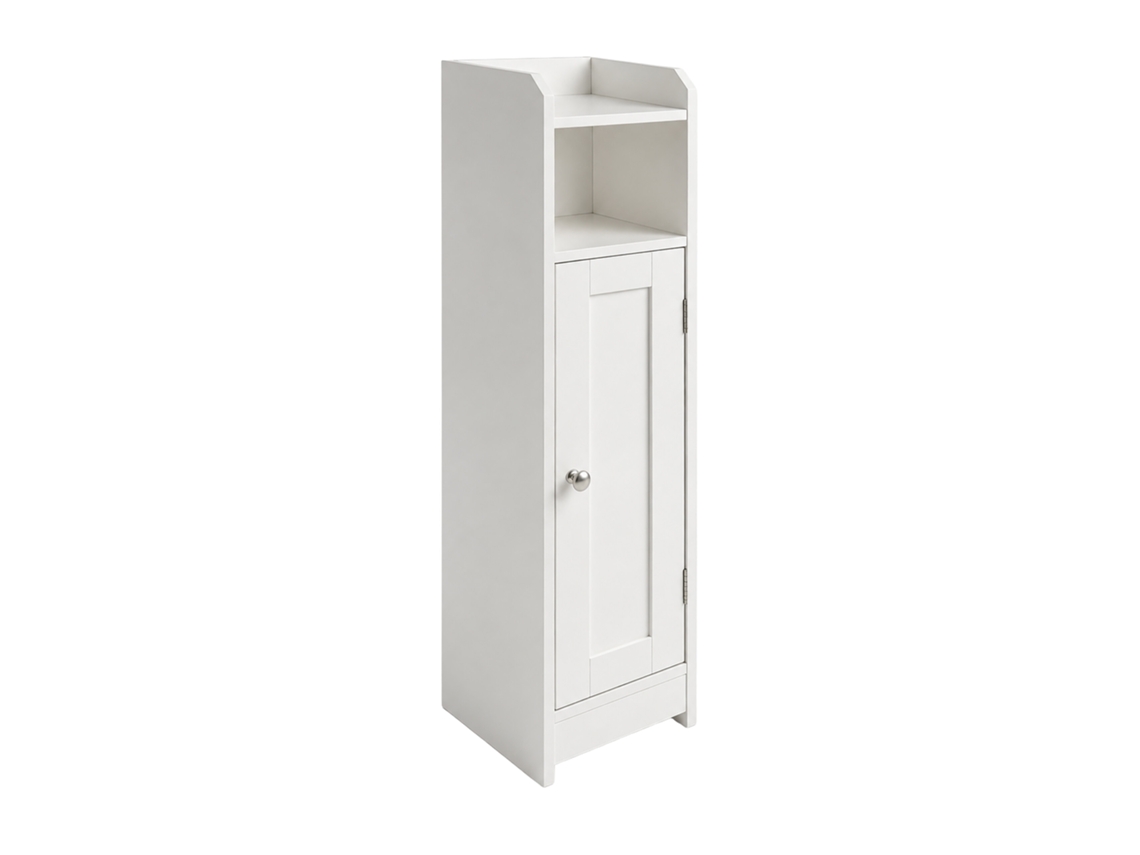 Armário De Casa De Banho Relaxdays Em Mdf, Estreito E Compacto, Prateleira Ajustável, A X L X P: Várias Medidas, Branco