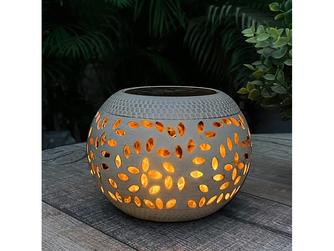 Luminária solar para mesa externa, chama oscilante e dançante AQUAFORGE