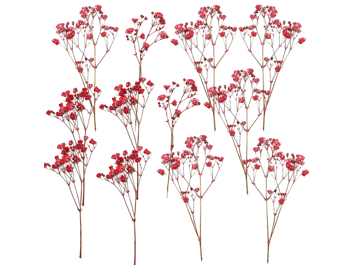 12 Flores Secas De Aliento De Bebé Para Decoración Diy