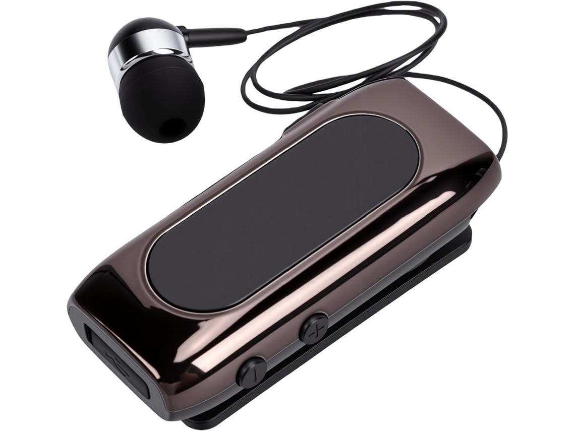 Fone De Ouvido Bluetooth Retrátil Com Visor Led, Microfone Com Cancelamento De Ruído Mono Com Clipe Para Uso