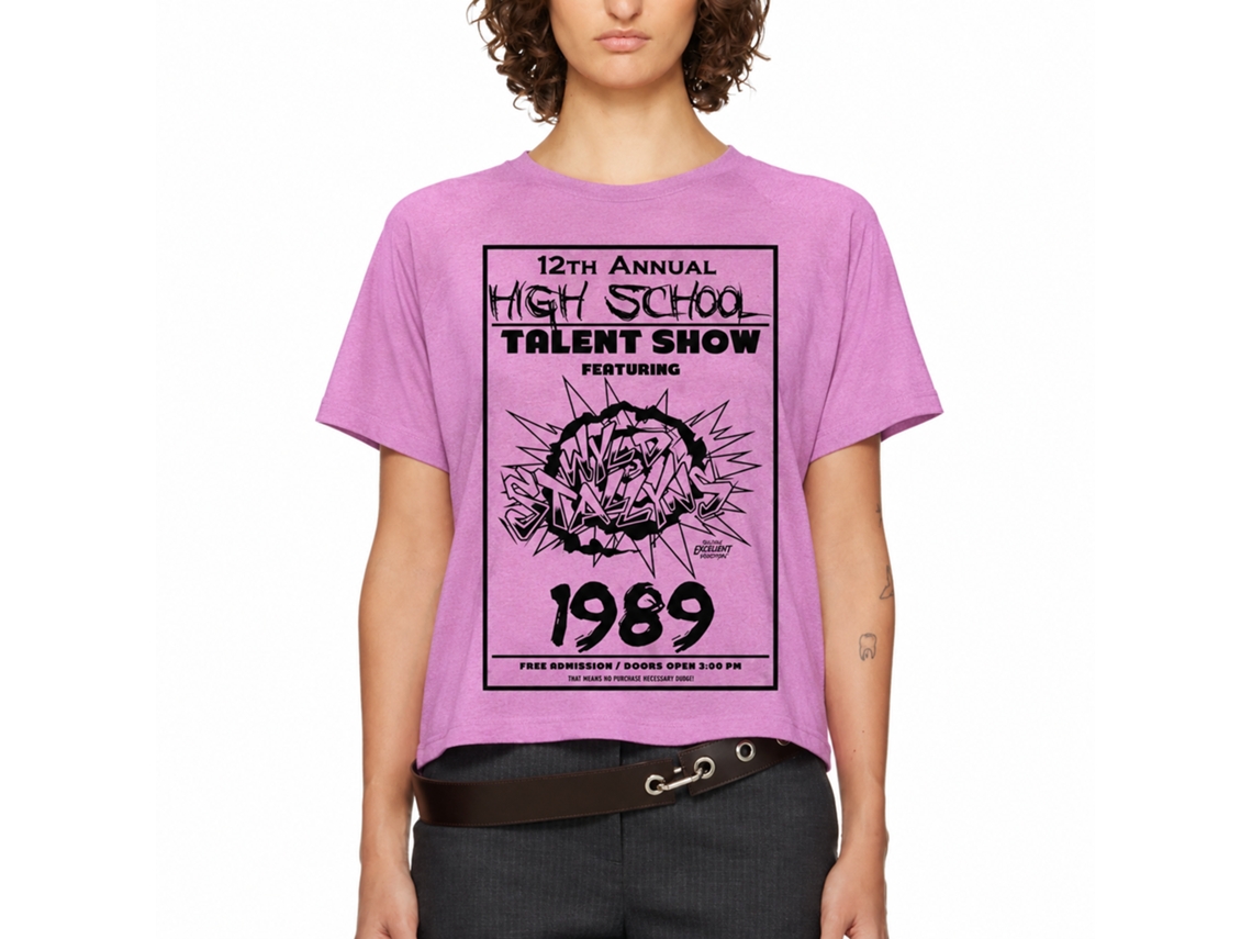 Rockinstone Bill And Ted The Talent Show Heather Neon Purple Adult T-shirt Size:xxxl