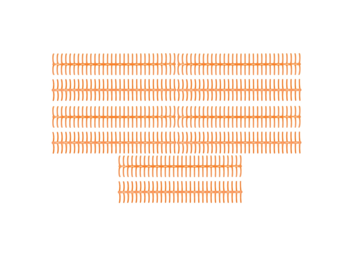 10 Unidades Espirais De Plástico 19mm 30 Anéis Para A4 B5 A5 150 Folhas Laranja