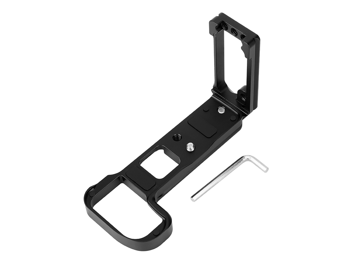 Alça extensível em liga de alumínio em formato de L com placa de liberação rápida para câmeras Nikon Z7 e Z6 LAXISCREED (preta)