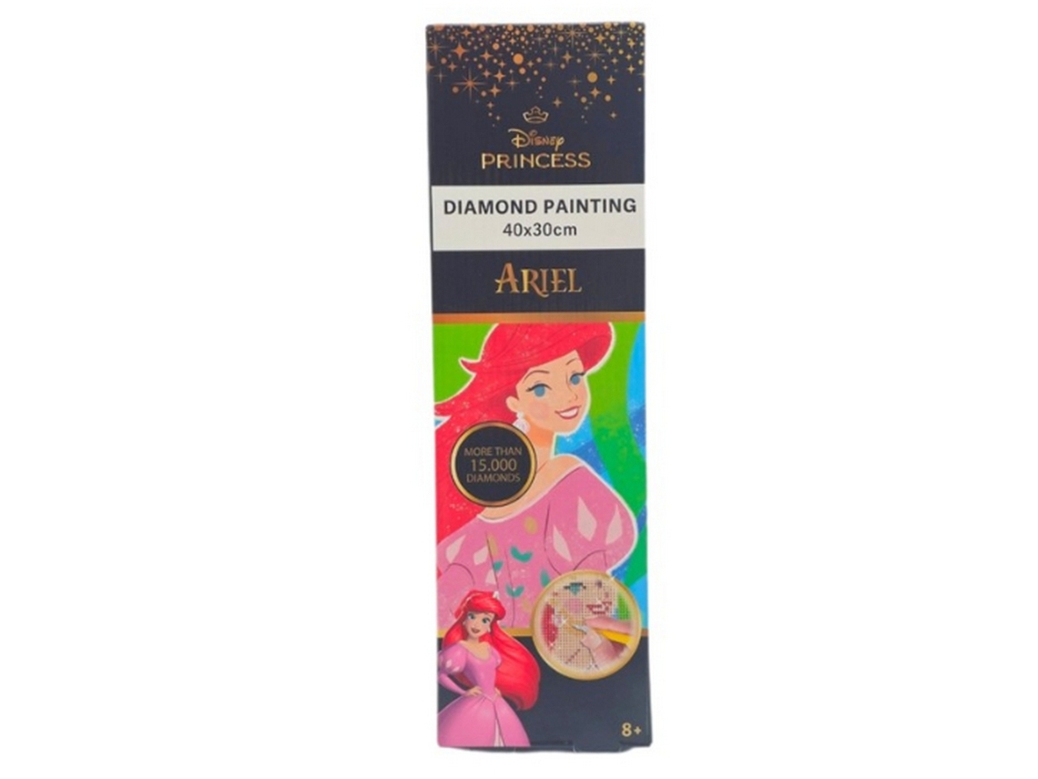 Pintura Com Diamantes Da Princesa Ariel 40x30 Cm 87233