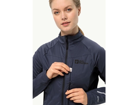 Casaco à Prova de Água de Mulher JACK WOLFSKIN Morobbia Alpha Ins Cinzento (M)