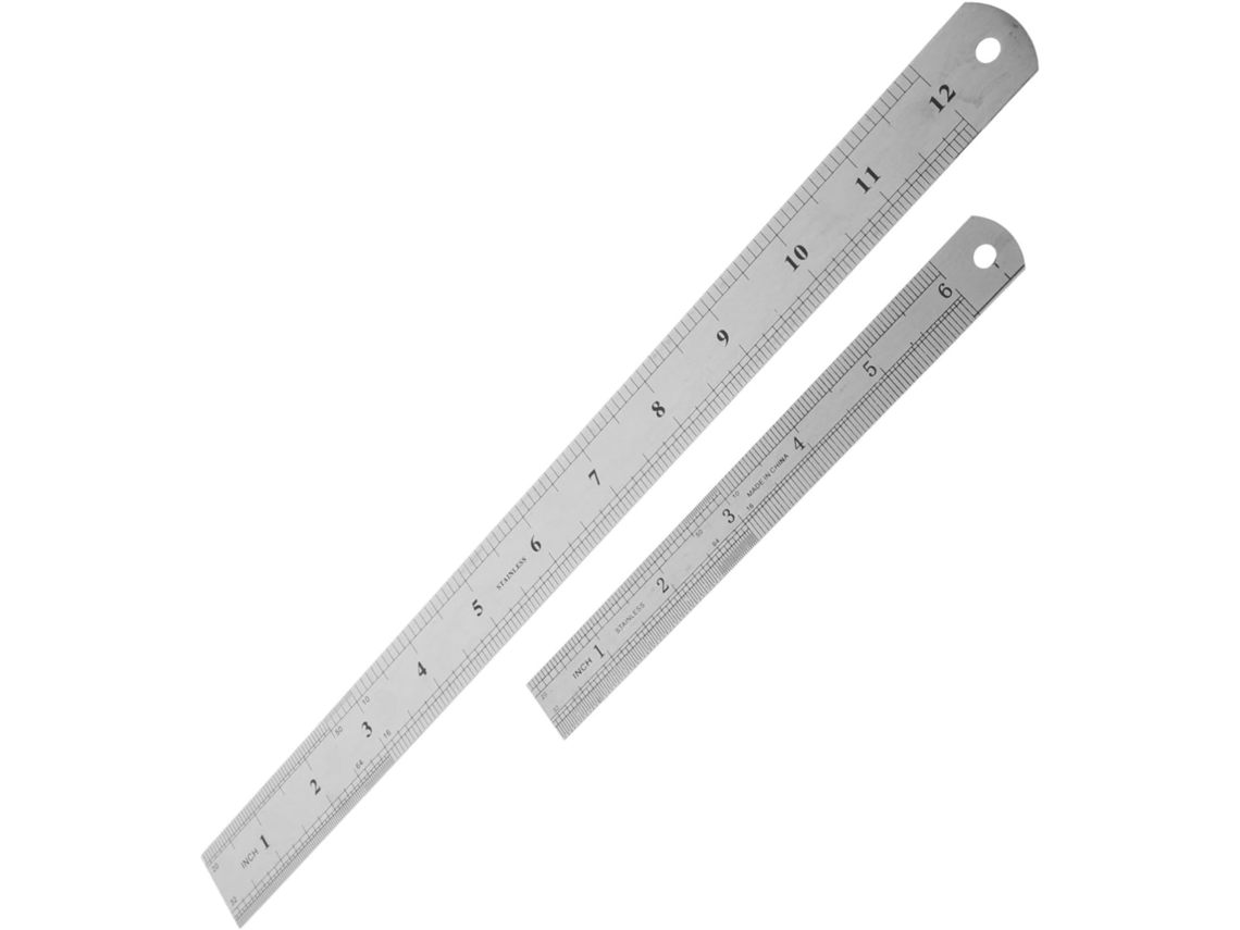 Régua Dupla Face Alasum Em Aço Inox, Conjunto De 2 Peças, Leve E Portátil Para Medição Desenho In Construção