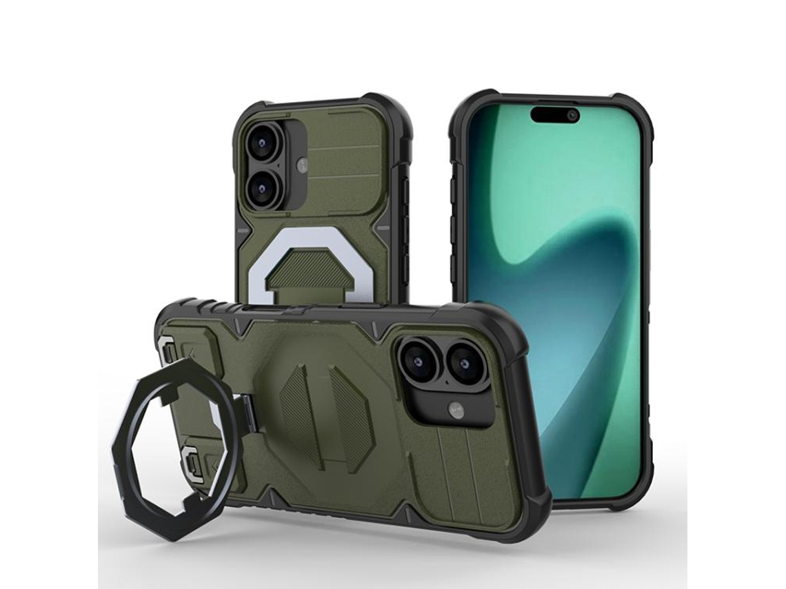Capa De Câmara Zruxe Compativel Com Iphone 17 (suporte Magsafe - Alca - Verde Escuro)