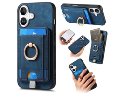 Capa Para Iphone 17 Em Couro Com Compartimento Magnético Dividido Para Cartão.