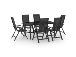 7 Pcs Conjunto De Jantar Para Jardim Alumínio Antracite Dkd Home Decor