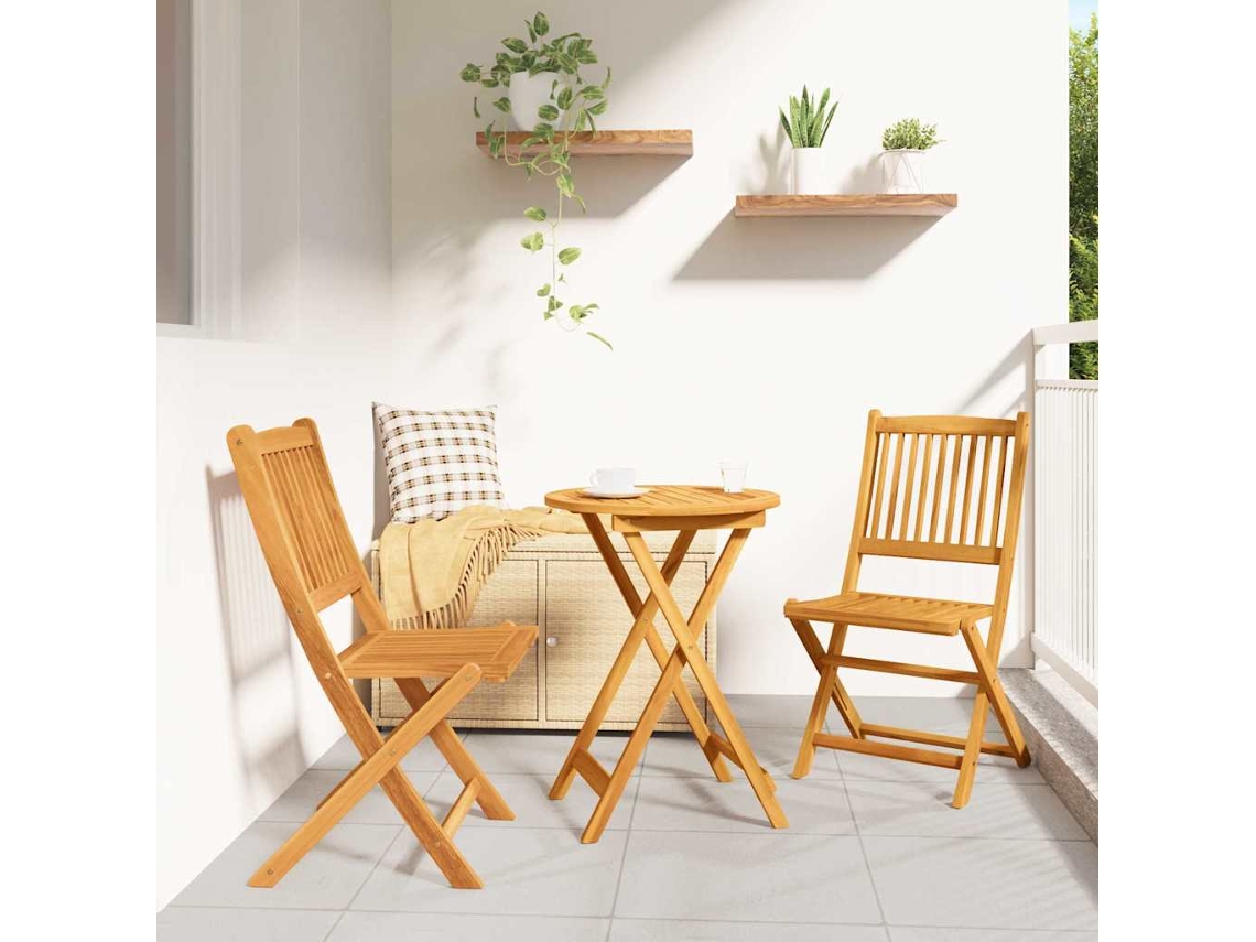 Vidaxl Conjunto Bistro De Jardim 3 Pcs Castanho