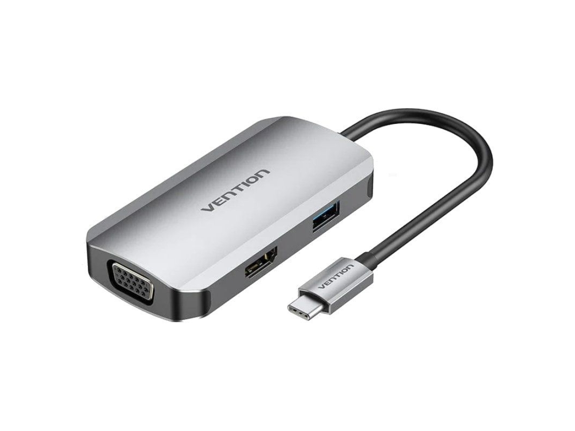 Docking Usb Tipo-C VENTION Toahb/ 1Xhdmi/ 1Xvga/ 1Xusb/ 1Xusb Tipo-C Pd/ Cinza