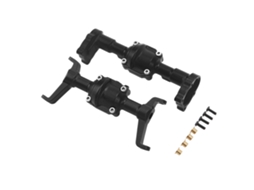 Mali conjunto de Cárter de Eixo Dianteiro e Traseiro Cnc de Alumínio para Carro Rc Fms Fcx24 1/24 Preto