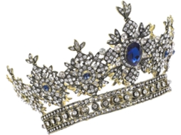 Coroa de casamento em estilo retrô com liga metálica azul e pente para cabelo, decoração.