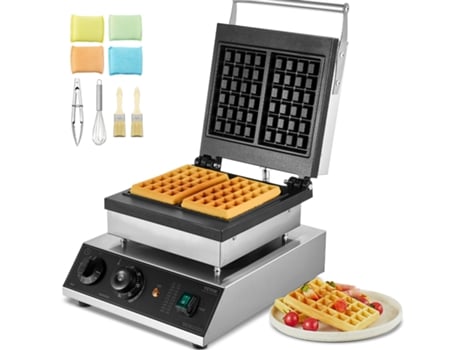 Máquina de Waffle Retangular Comercial VEVOR 2000 W 300 X 410 X 250 Mm