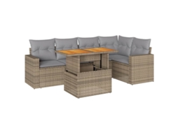 Garden Sofa Set, Garden Sofa Sets Vidaxl Bege Rattan / Vime (n/a)