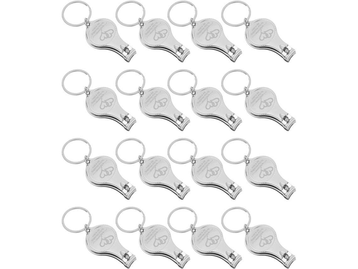 Chaveiro Multifuncional De Aço Inoxidável Com 25 Peças E Cortador De Unhas Integrado.