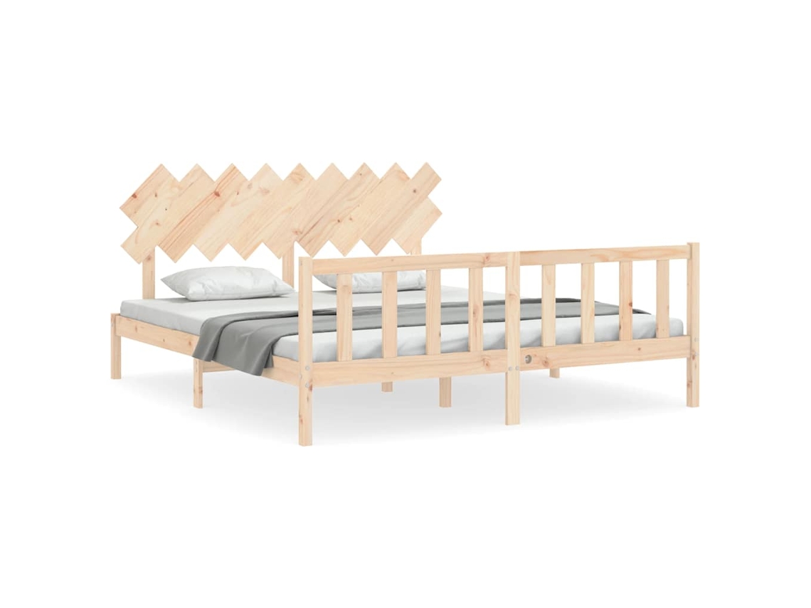 Estrutura de Cama Super King Size com Cabeceira Madeira Maciça MAISON EXCLUSIVE (sem dimensões)