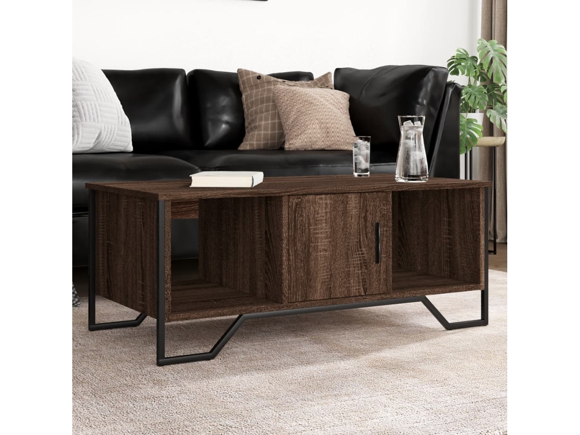 Vidaxl Mesa De Centro 100x51x40 Cm Derivados Madeira Carvalho Castanho