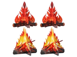4Pcs Decoração de Chama 3D para Decorações de Halloween ALLINLESS